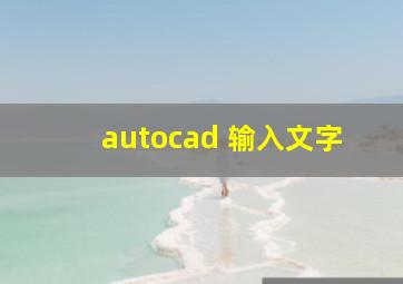 autocad 输入文字